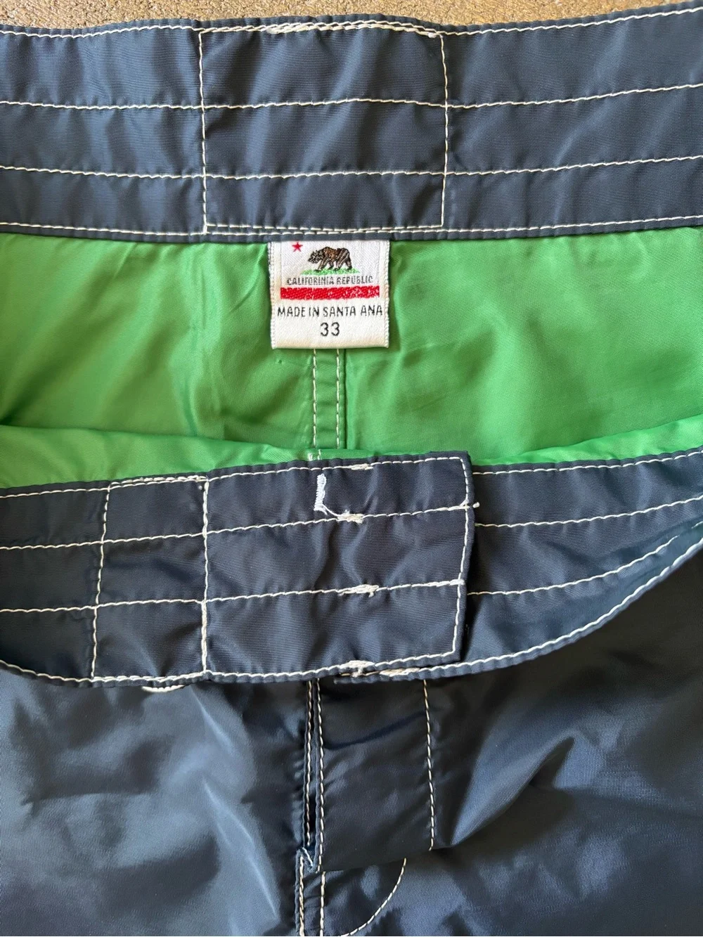 Birdwell Beach Britches Navy Swim Trunks Size 33
